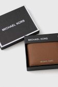 Шкіряний гаманець Michael Kors чоловічий колір коричневий