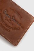 Шкіряний гаманець Pepe Jeans чоловічий колір коричневий
