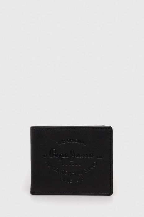 Шкіряний гаманець Pepe Jeans чоловічий колір чорний (3159154)