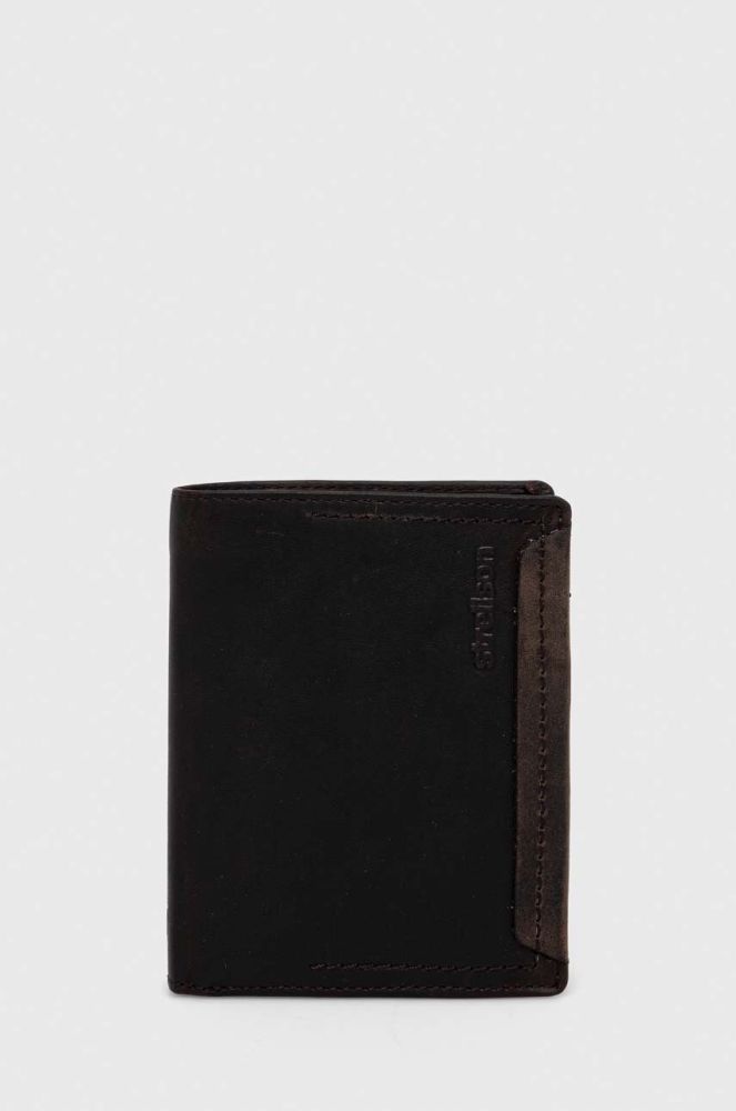 Шкіряний гаманець Strellson чоловічий колір коричневий (3263974)