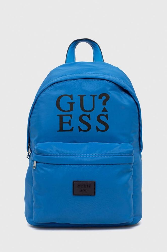 Дитячий рюкзак Guess колір бірюзовий великий з принтом