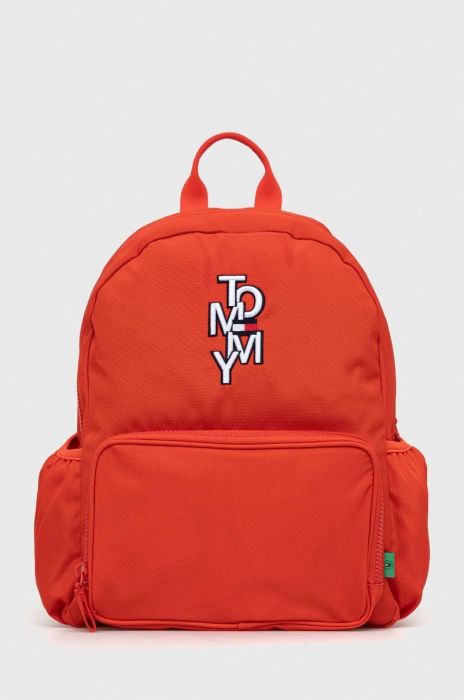 Дитячий рюкзак Tommy Hilfiger колір червоний великий з аплікацією