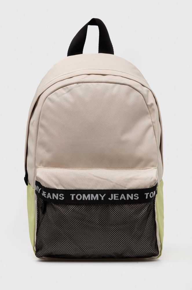 Рюкзак Tommy Jeans чоловічий колір бежевий великий з принтом (2984594)