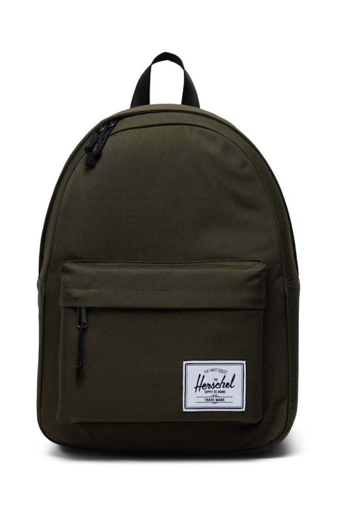 Рюкзак Herschel Classic Backpack колір зелений великий однотонний