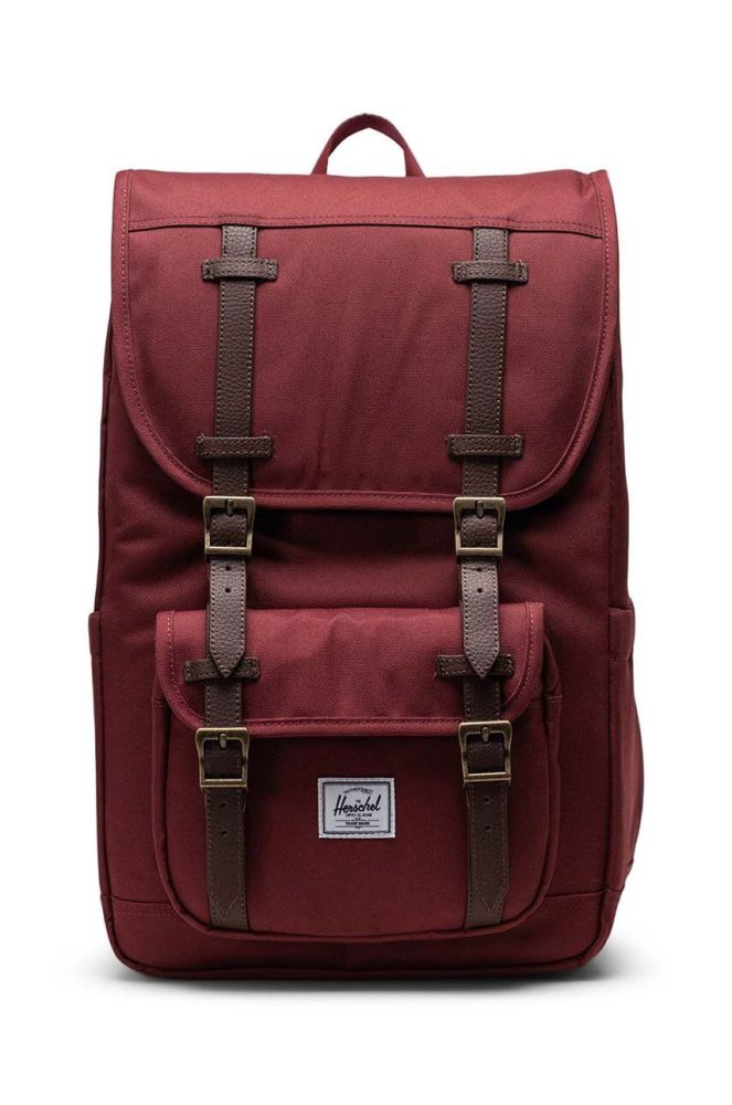 Рюкзак Herschel 11391-05655-OS Little America Mid Backpack колір бордовий великий однотонний