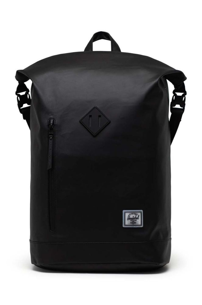 Рюкзак Herschel Roll Top Backpack колір чорний великий однотонний