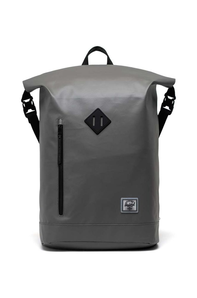 Рюкзак Herschel Roll Top Backpack колір сірий великий однотонний