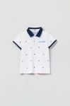 Дитяче поло OVS колір білий візерунок