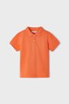 Дитяче бавовняне поло Mayoral колір помаранчевий однотонний (2931619)