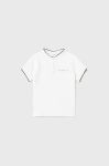 Дитяча бавовняна футболка поло Mayoral колір білий однотонний (2947495)