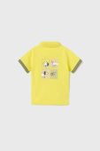 Дитяча бавовняна футболка поло Mayoral колір жовтий з принтом