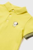 Дитяча бавовняна футболка поло Mayoral колір жовтий з принтом