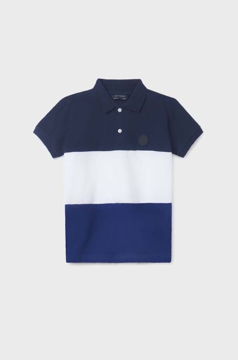Дитяче бавовняне поло Mayoral колір синій візерунок (2947817)