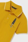 Дитяче бавовняне поло Mayoral колір жовтий з принтом (2947865)