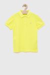 Дитяче бавовняне поло United Colors of Benetton колір жовтий однотонний (3185276)