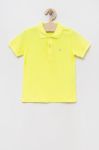 Дитяче бавовняне поло United Colors of Benetton колір жовтий однотонний (3167121)
