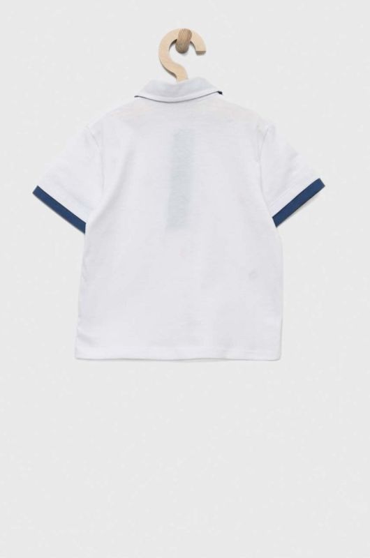 Дитяче бавовняне поло United Colors of Benetton колір білий візерунок (3275346) фото 2