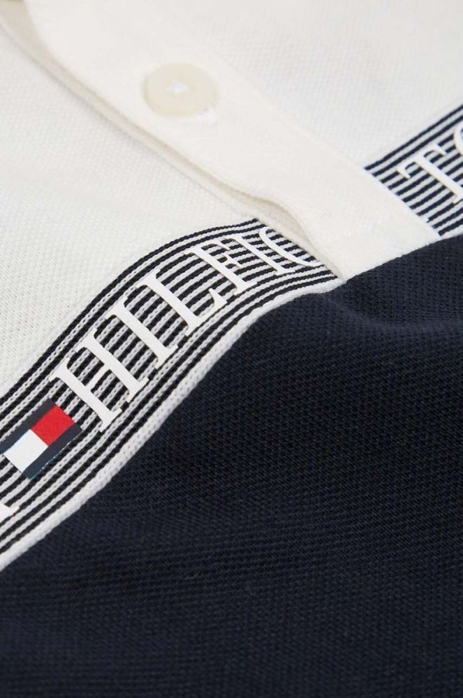 Дитяче поло Tommy Hilfiger колір чорний візерунок фото 3