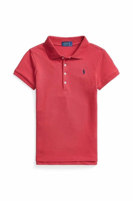 Дитяче поло Polo Ralph Lauren колір червоний однотонний