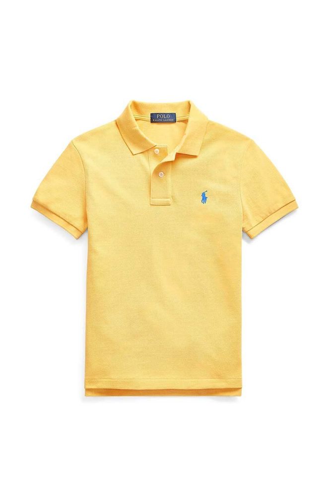 Дитяче бавовняне поло Polo Ralph Lauren колір жовтий однотонний
