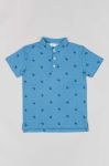 Дитяче бавовняне поло zippy візерунок колір блакитний