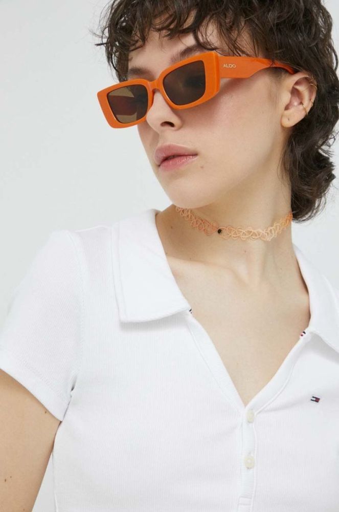 Поло Tommy Jeans жіночий колір білий фото 4