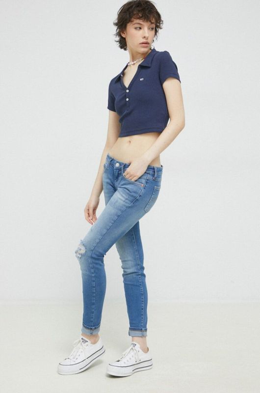 Поло Tommy Jeans жіночий колір синій (2990594) фото 2