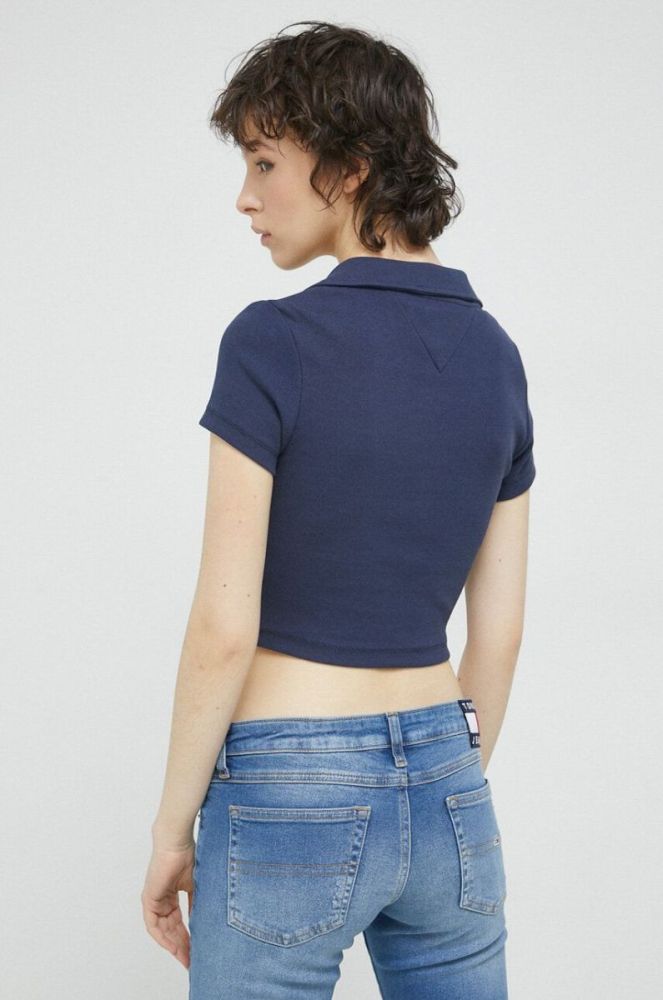 Поло Tommy Jeans жіночий колір синій (2990594) фото 3