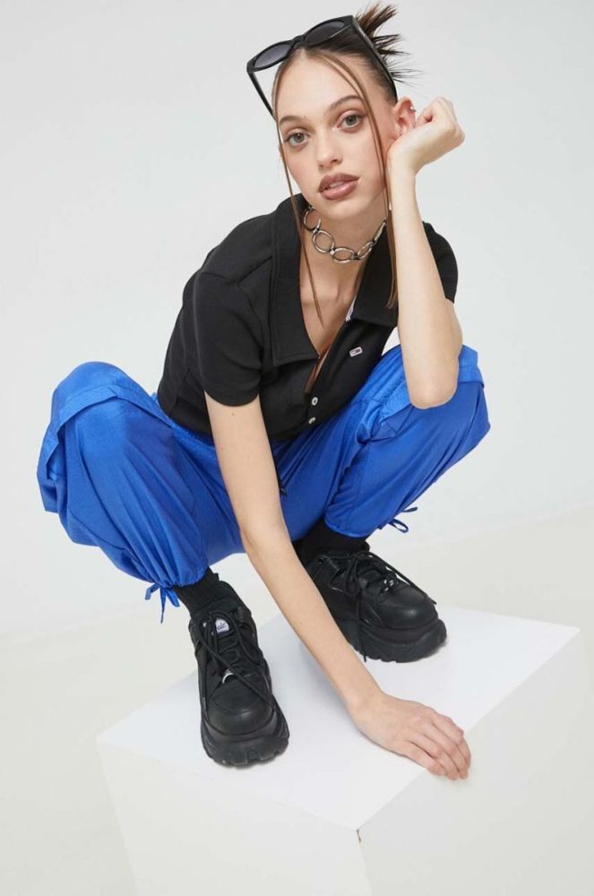 Поло Tommy Jeans жіночий колір чорний (2990605) фото 2
