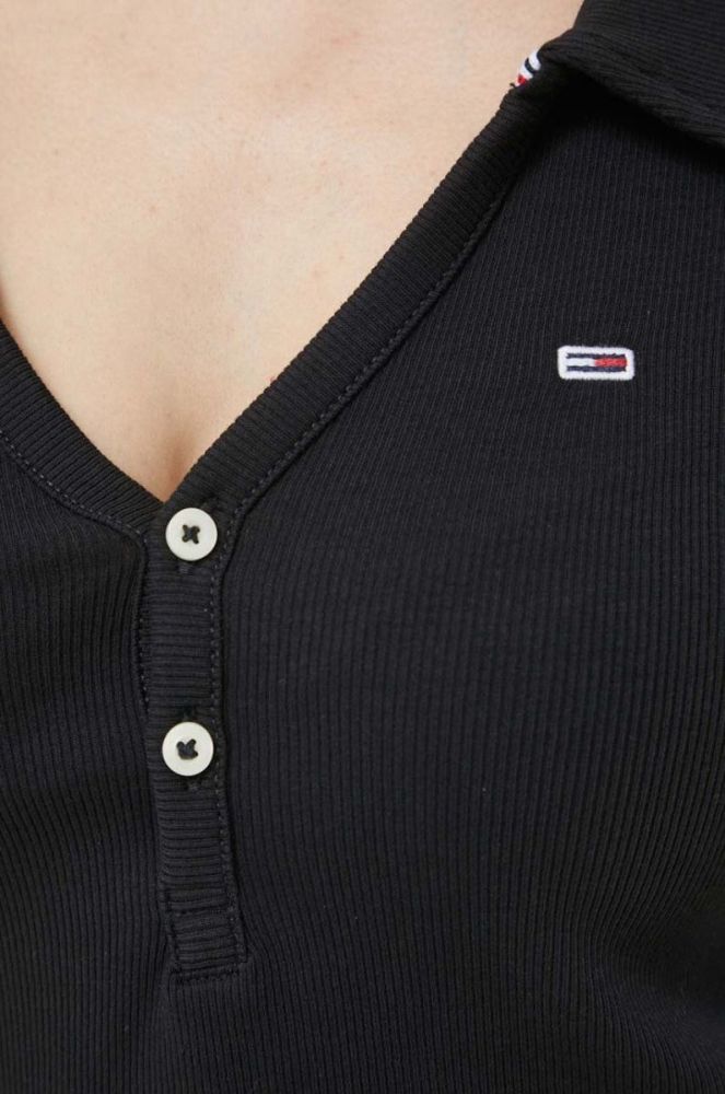 Поло Tommy Jeans жіночий колір чорний (2990605) фото 5