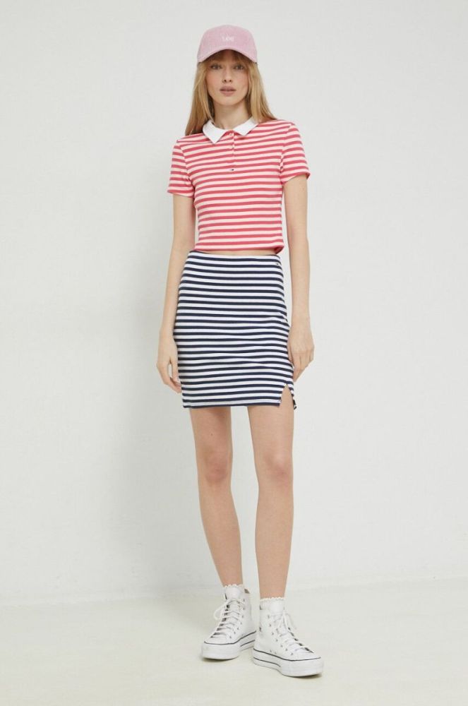 Поло Tommy Jeans жіночий колір рожевий (2979965) фото 2