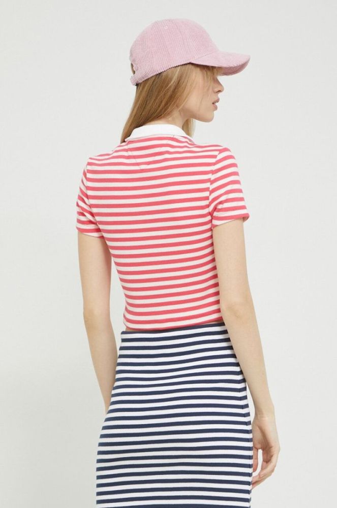 Поло Tommy Jeans жіночий колір рожевий (2979965) фото 3
