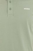 Бавовняне поло HUGO колір зелений однотонний
