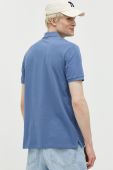 Бавовняне поло HUGO однотонний колір блакитний (3114921)