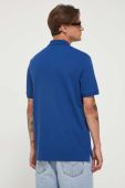 Бавовняне поло HUGO однотонний колір блакитний (3314127)