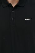 Бавовняне поло HUGO колір чорний однотонний (3114926)