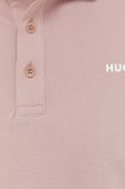Бавовняне поло HUGO колір рожевий однотонний