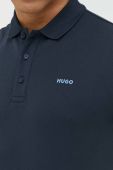 Бавовняне поло HUGO колір синій однотонний (2882877)