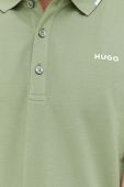 Поло HUGO чоловічий колір зелений однотонний