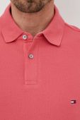 Поло Tommy Hilfiger чоловічий колір рожевий однотонний (3266077)