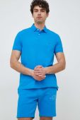 Поло Tommy Hilfiger чоловічий однотонний колір блакитний (3021794)
