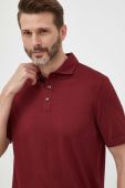 Поло BOSS чоловічий колір бордовий однотонний