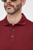 Поло BOSS чоловічий колір бордовий однотонний