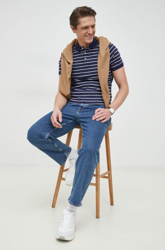 Бавовняне поло Polo Ralph Lauren колір синій візерунок (2896640) фото 2