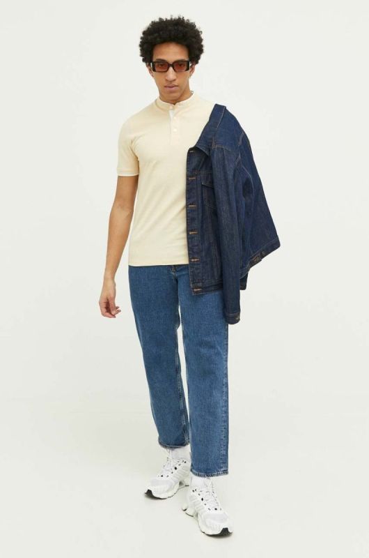 Бавовняне поло Jack & Jones JJEPAULOS колір жовтий однотонне 12199711 фото 2
