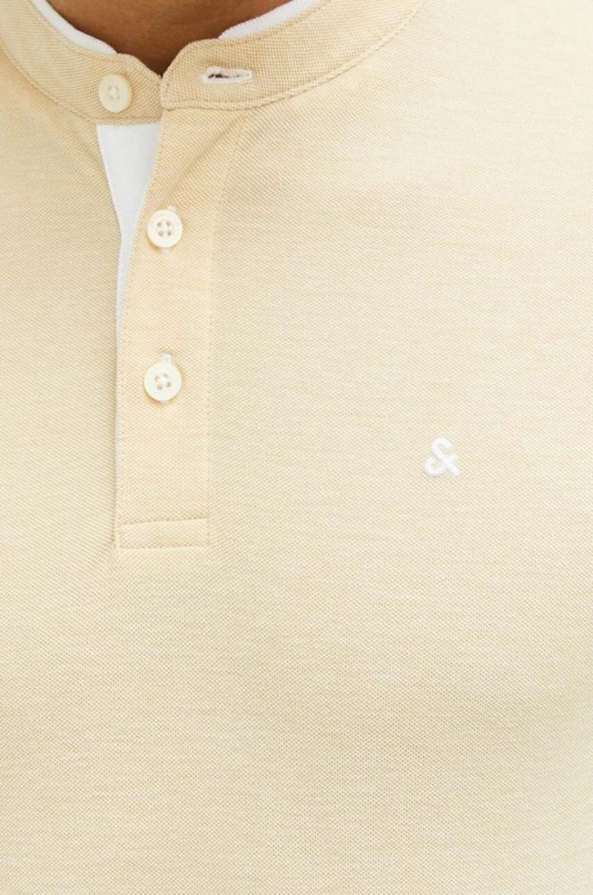 Бавовняне поло Jack & Jones JJEPAULOS колір жовтий однотонне 12199711 фото 5