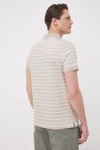 Бавовняне поло Pepe Jeans Pepe Stripes колір бежевий візерунок