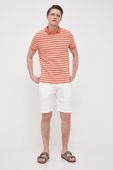 Бавовняне поло Pepe Jeans Pepe Stripes колір помаранчевий візерунок