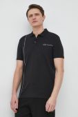 Поло Armani Exchange чоловічий колір чорний з принтом (2940042)