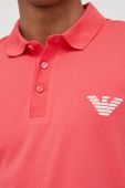 Піжамне поло Emporio Armani Underwear колір рожевий з аплікацією